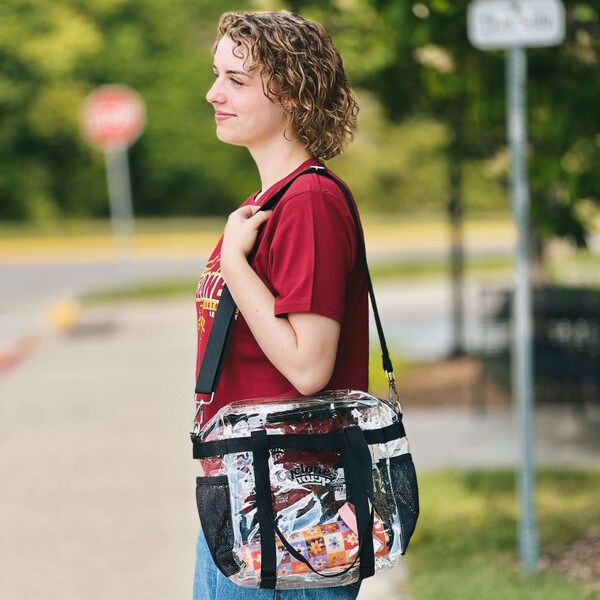 Cyclones Script Black Clear Rachelle Bag
